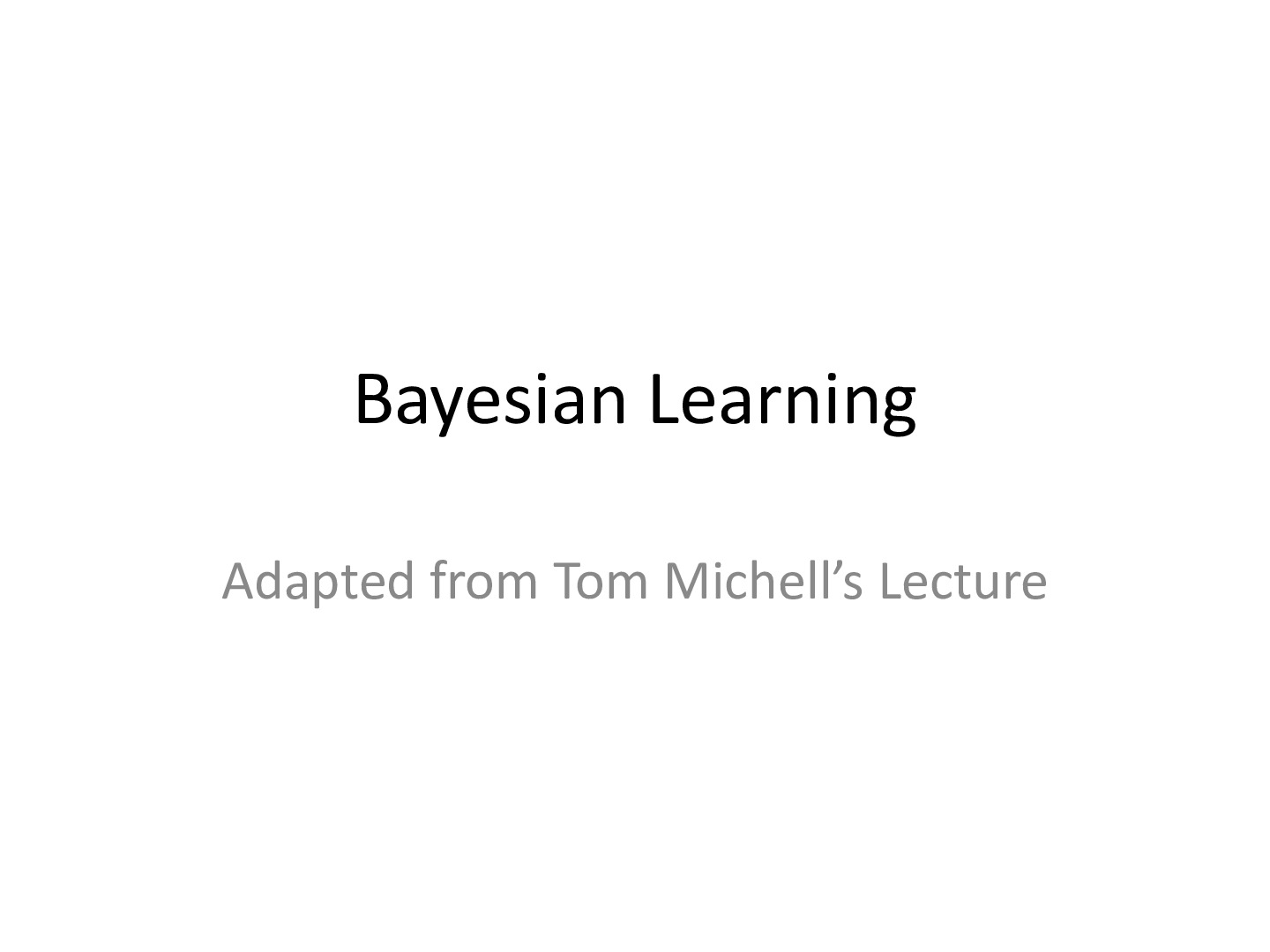 Bayesian Learning