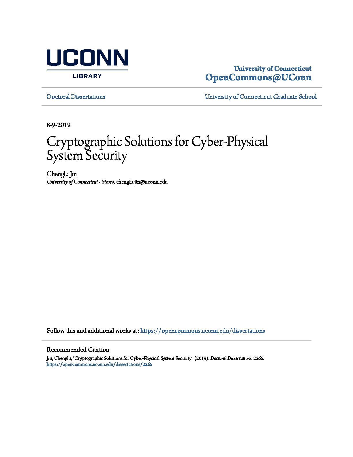 Cryptographic Solutions for Cyber-Physical System Security