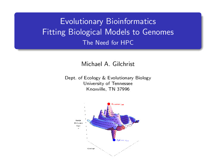 Evolutionary BIoinformatics Fitting Biological Models to Genomes