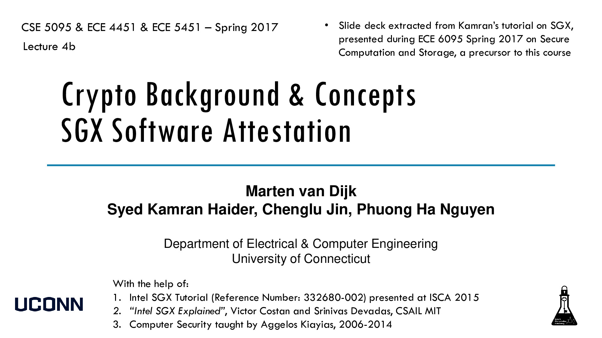 Lec4bCryptoBasicsSGXRemoteAttestation