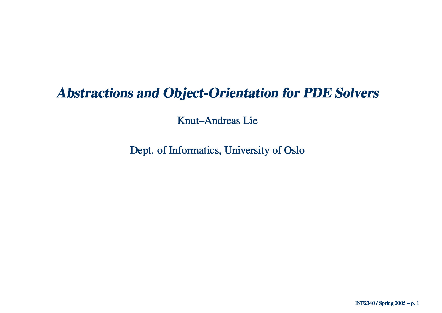 sim08 – Abstractions and Object Orientation for PDE Solvers