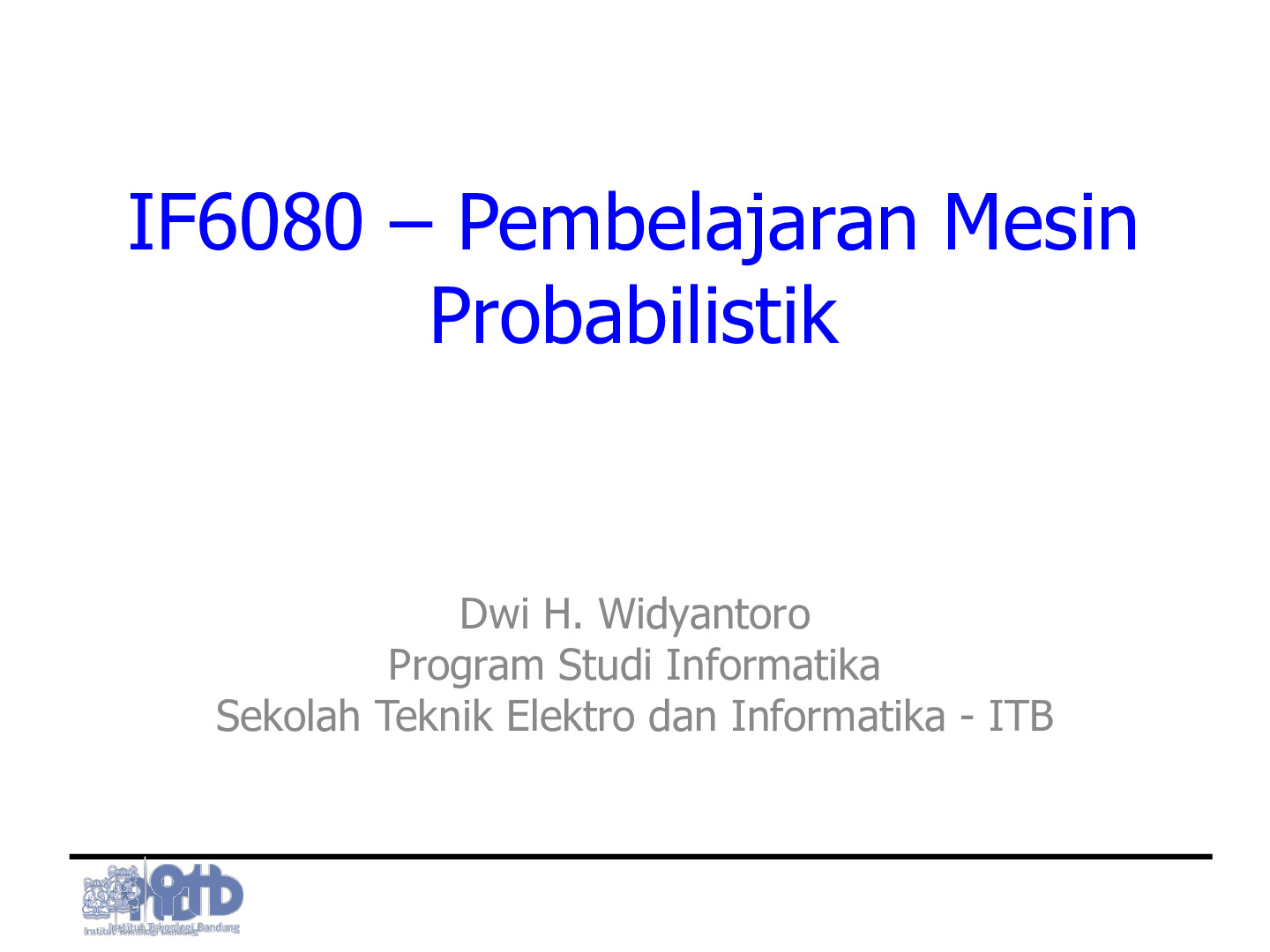 IF5180 Course Introduction