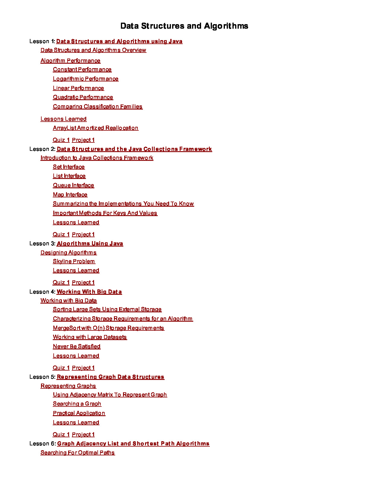 Data Structures and Algorithms v1