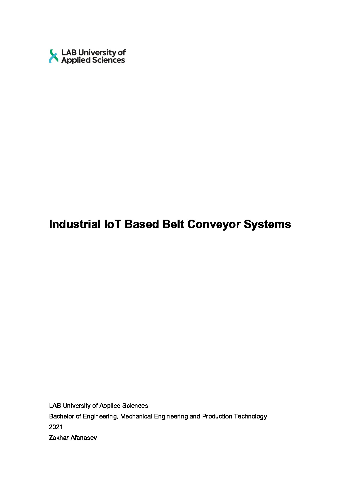 Industrial IoT Based Belt Conveyor Systems