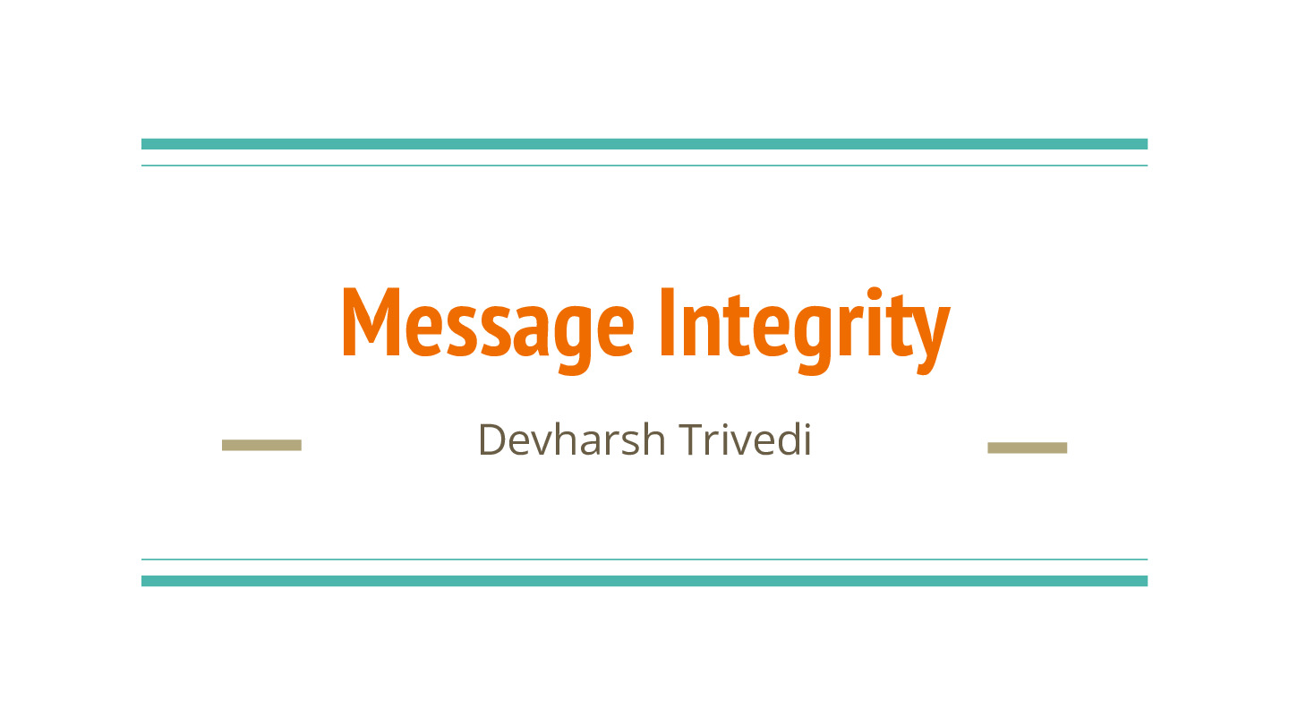 Message Integrity