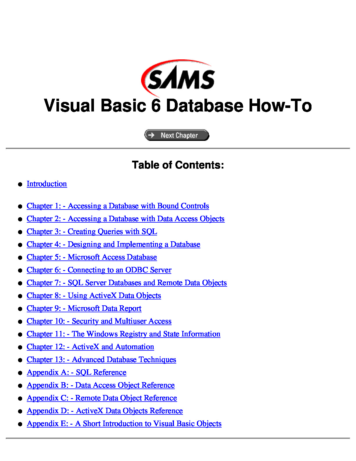 Visual Basic 6 Database How-To 1999