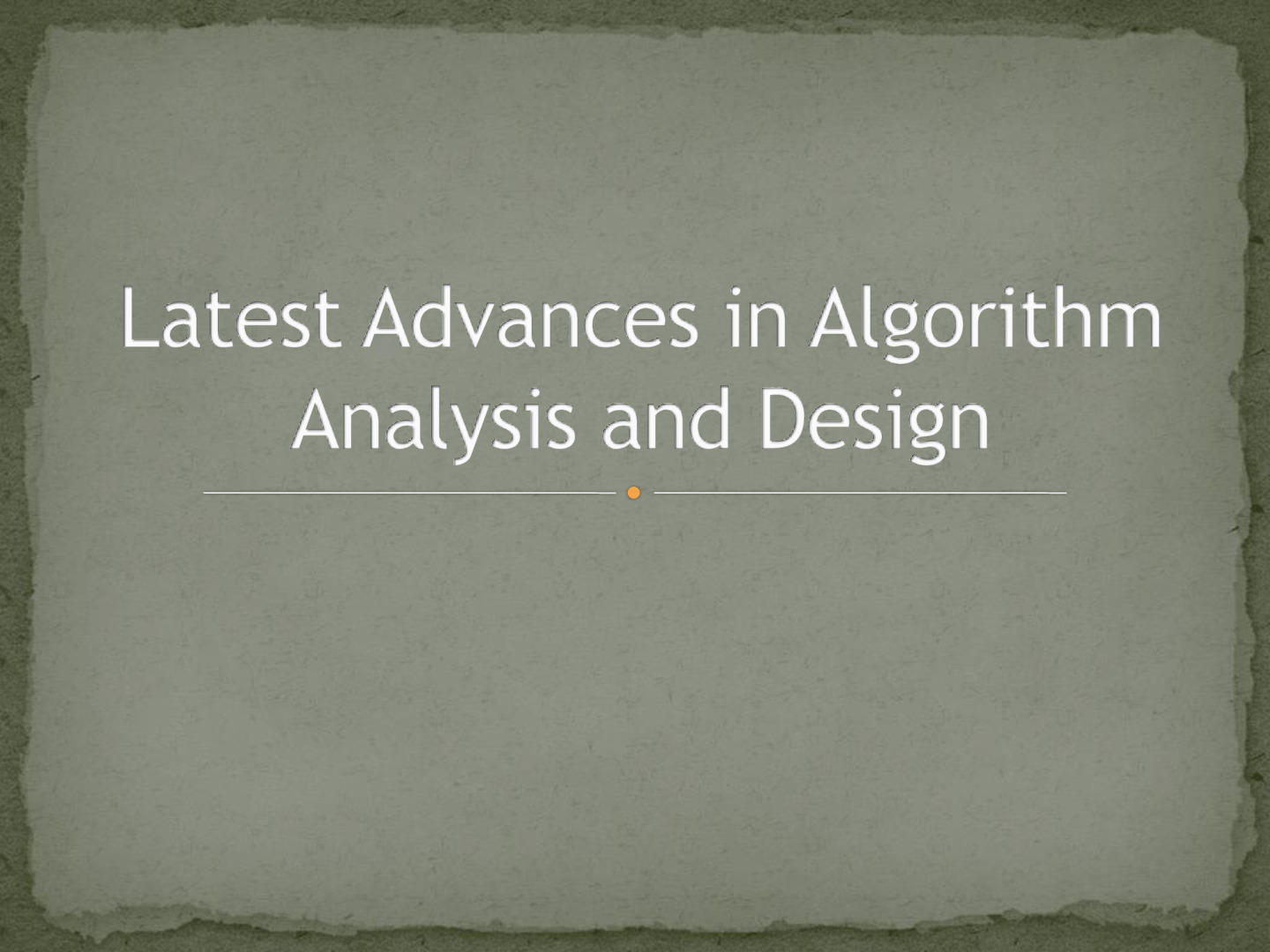 algorithm analysis and design