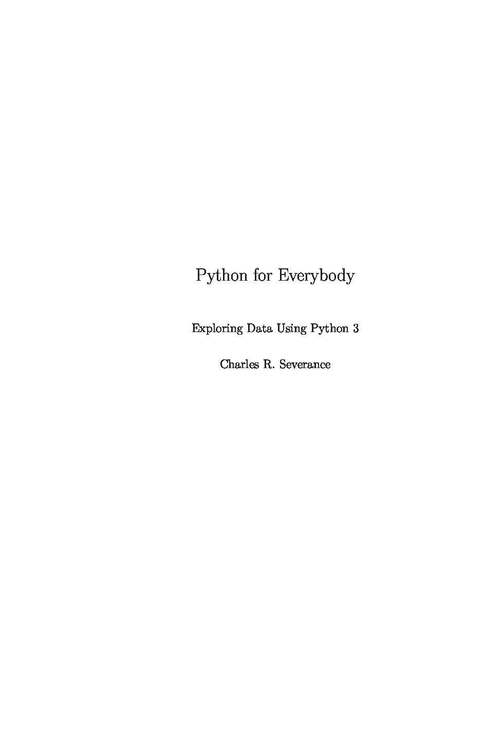 Python for Everybody – Exploring Data in Python 3