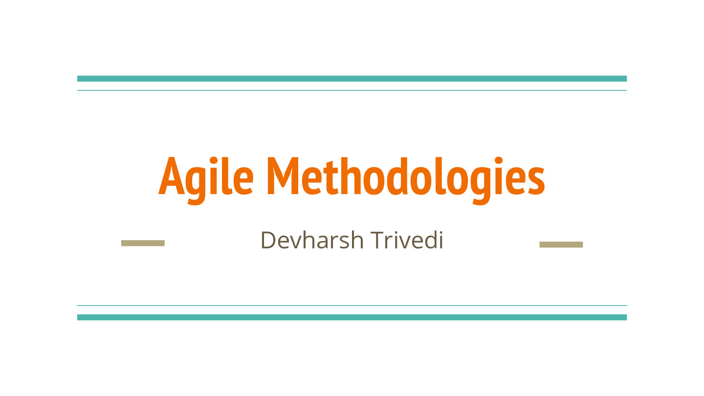 Agile Methodologies