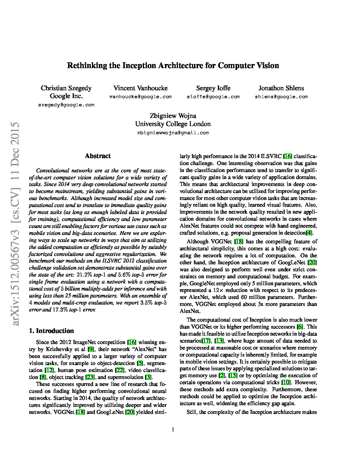 Rethinking the Inception Architecture for Computer Vision