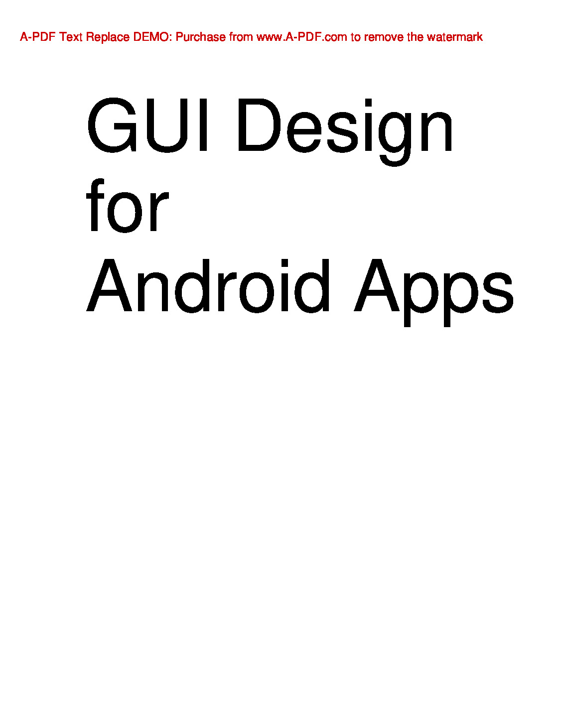 GUI Design for Android apps