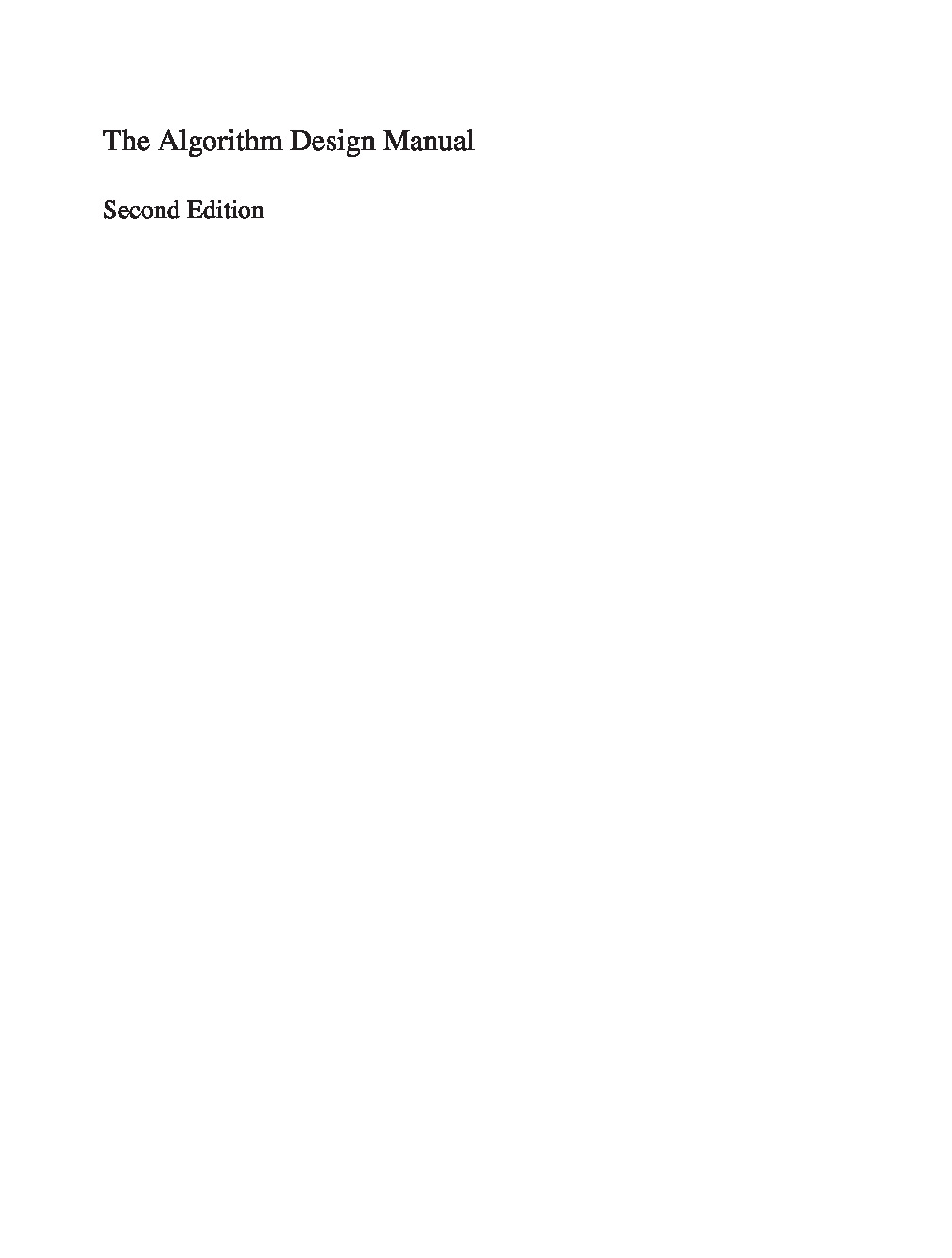 The Algorithm Design Manual – Second Edition