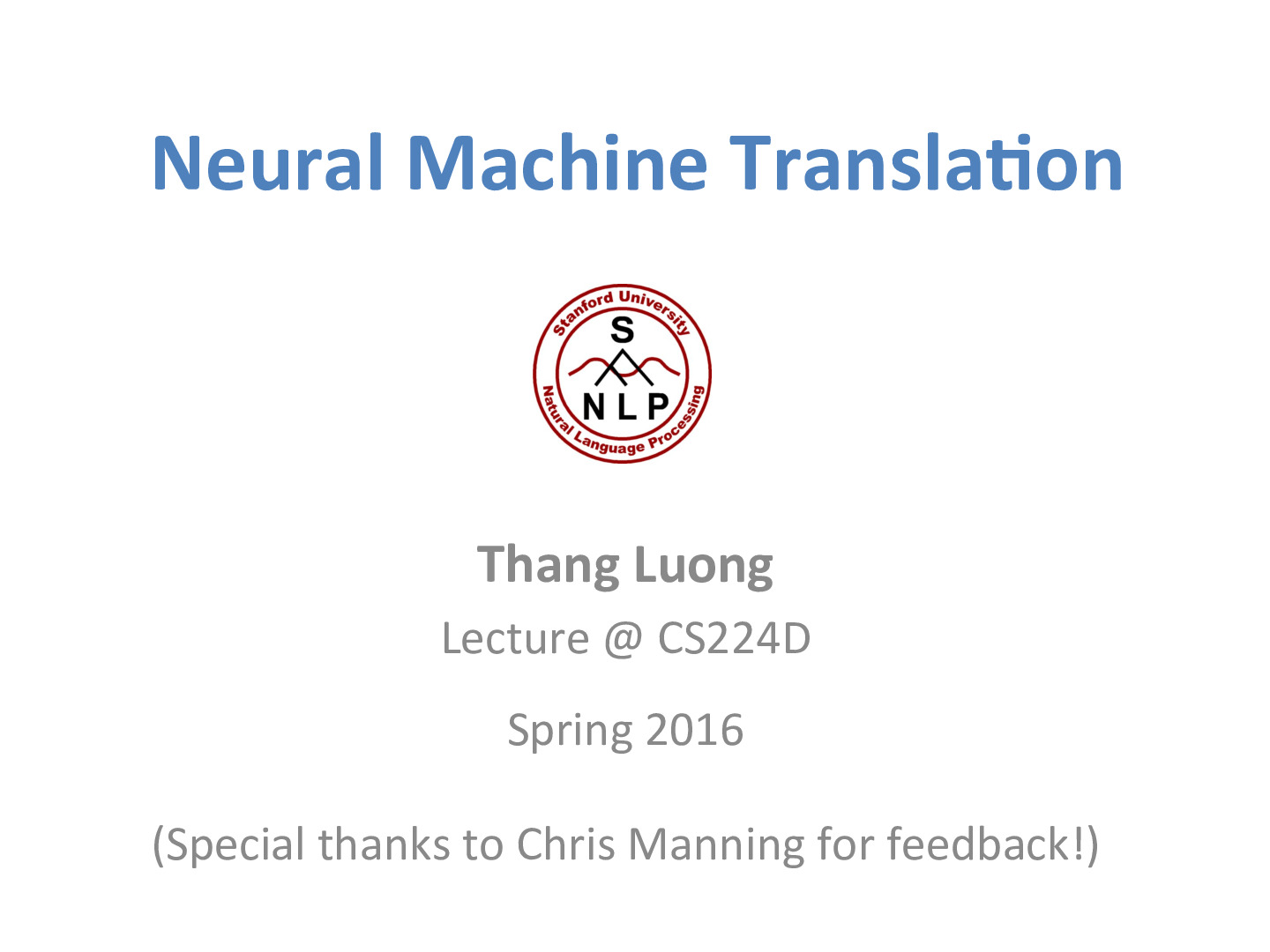 CS224d-Lecture15-Neural Machine Translation
