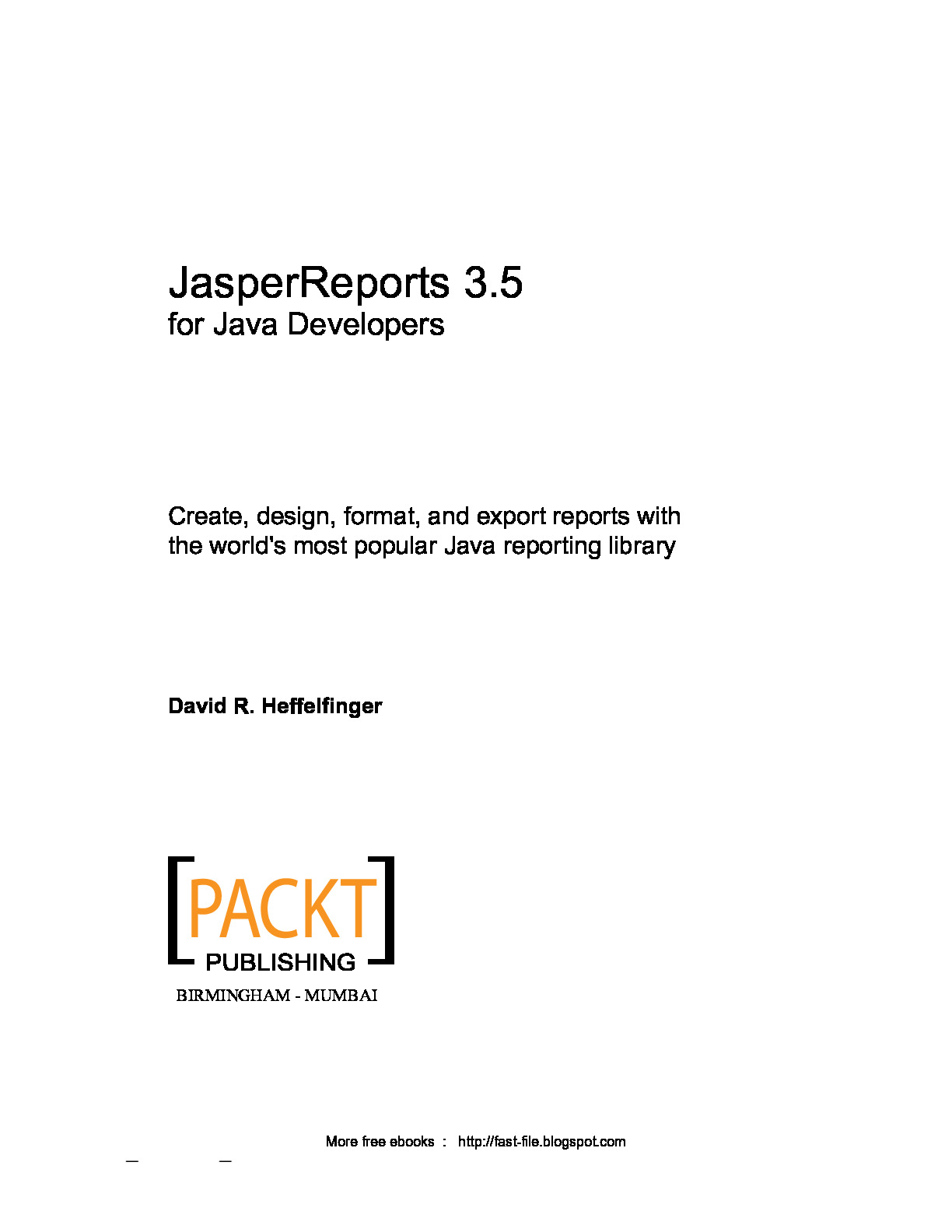 [JAVA][JasperReports 3.5 for Java Developers]