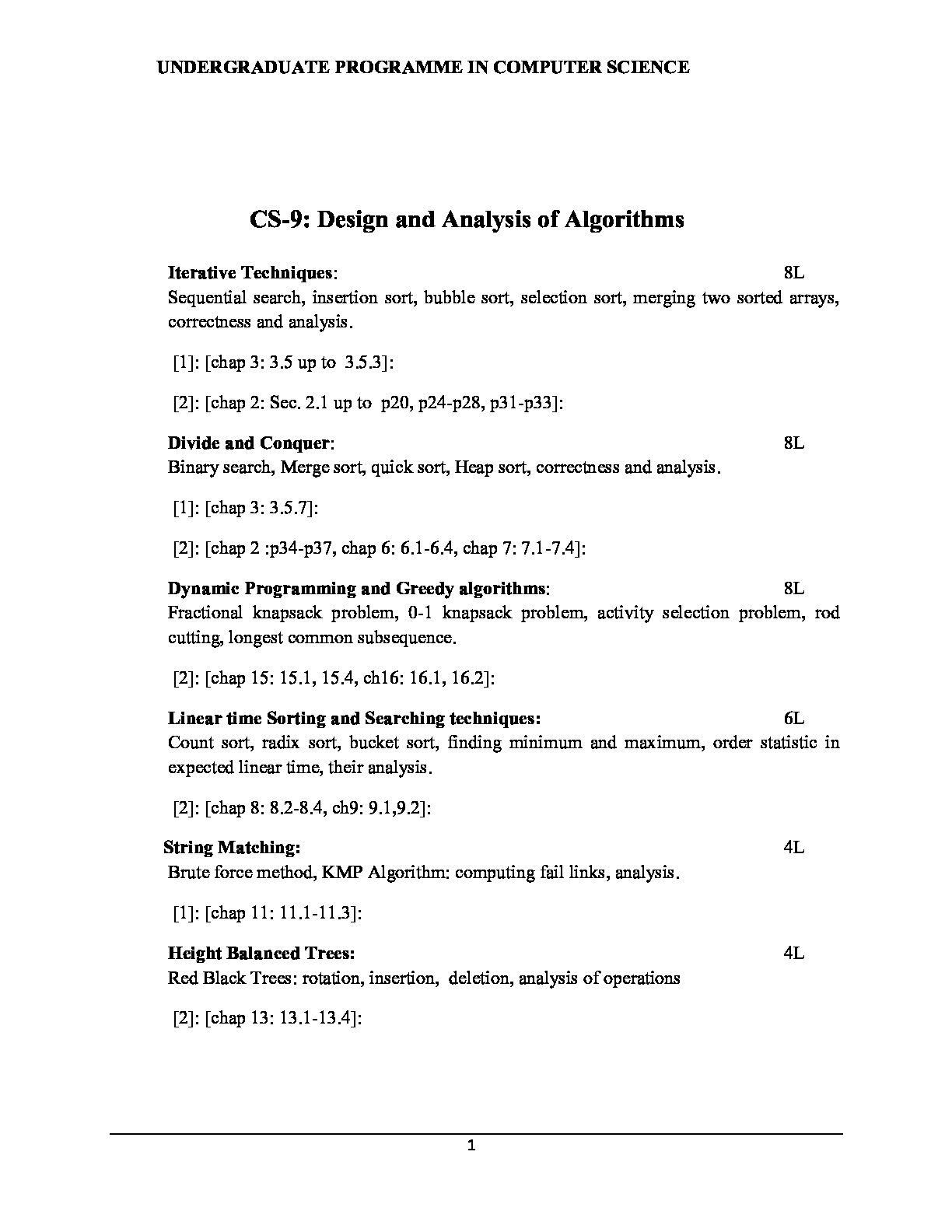 Design and Analysis of Algorithms