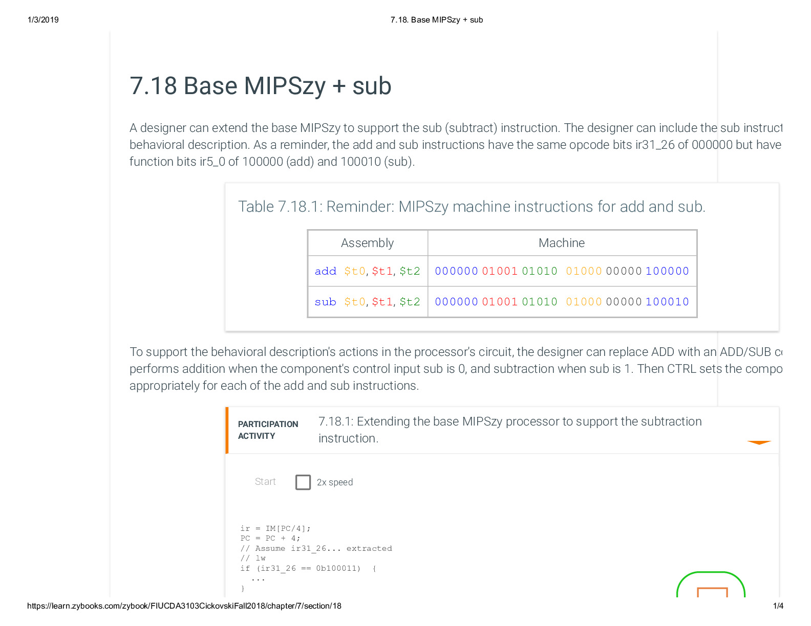 7.18. Base MIPSzy + sub