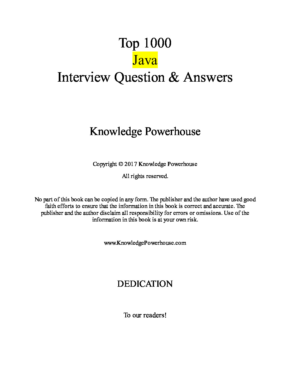 Top 1000 Java Interview Questions Includes Spring, Hibernate, Microservices, GIT, Maven, JSP, AWS, Cloud Computing