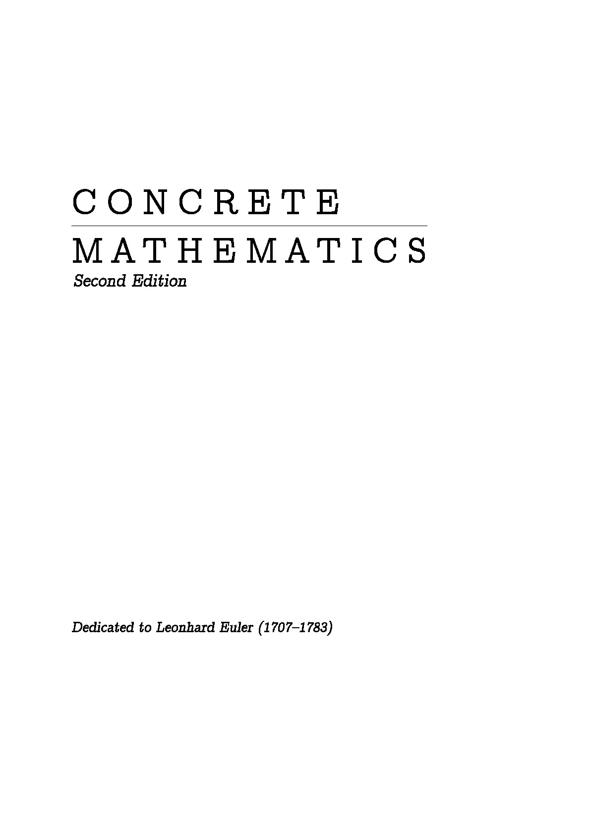 Concrete Mathematics A Foundation of Computer Science 2nd Edition