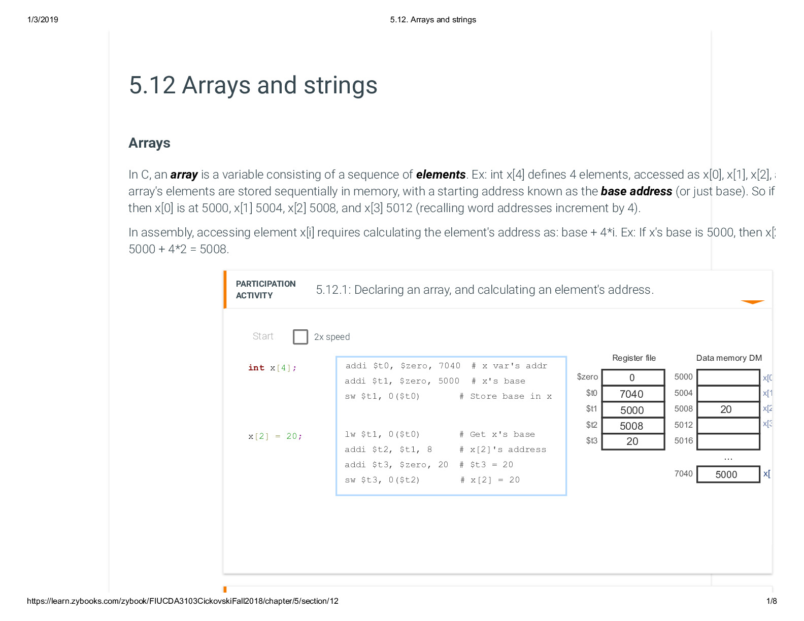 5.12. Arrays and strings