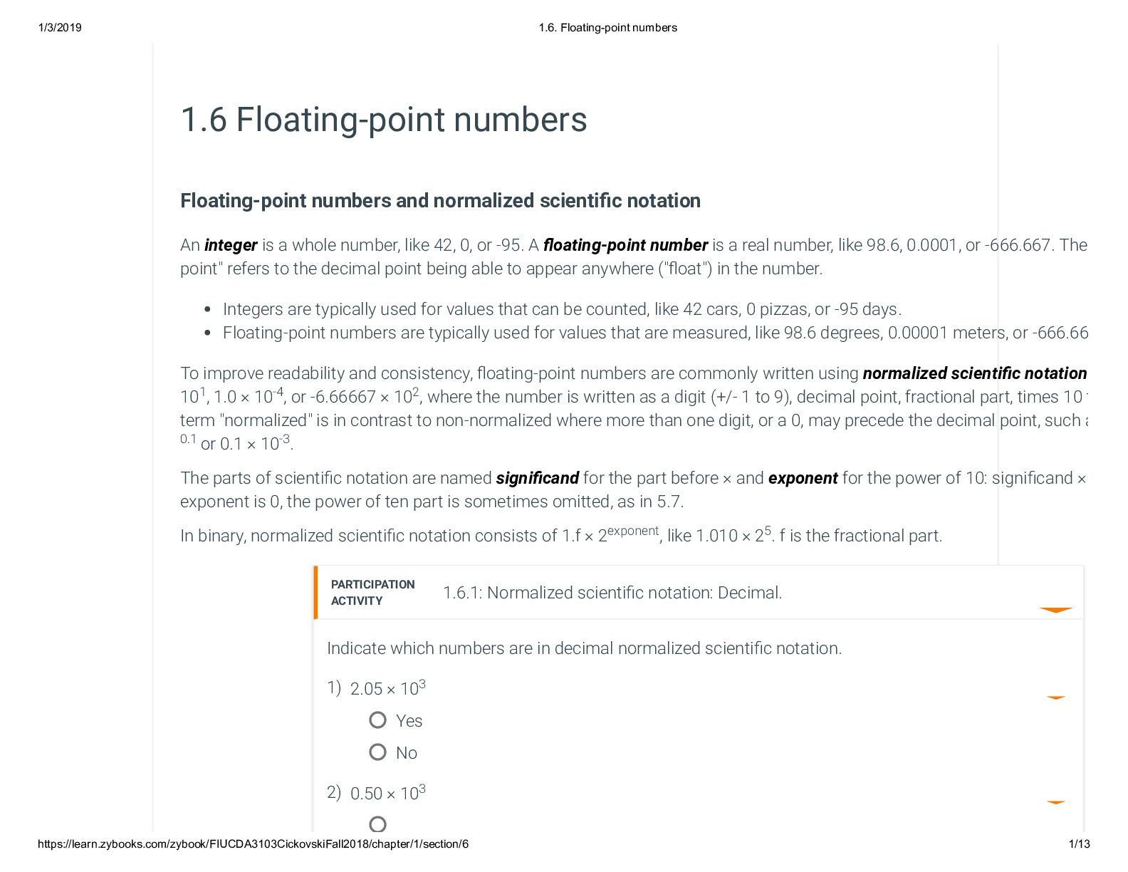 1.6. Floating-point numbers