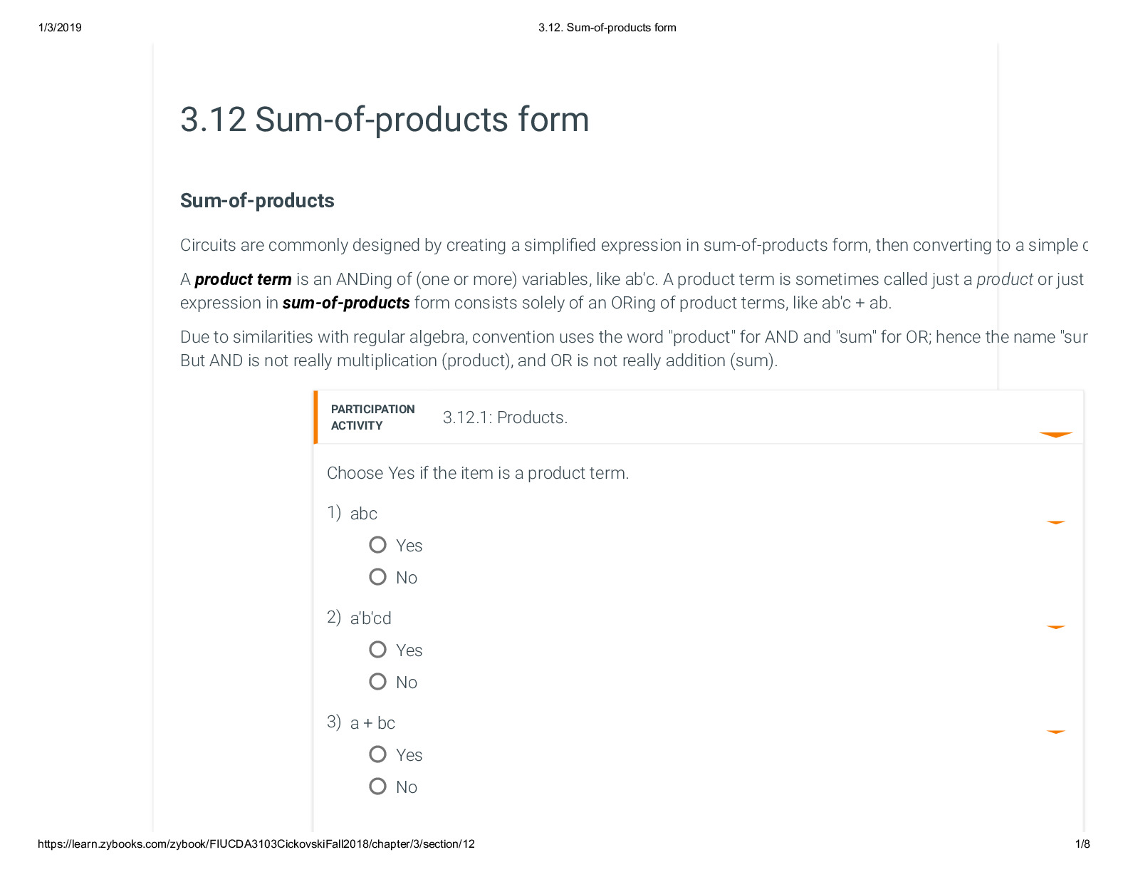 3.12. Sum-of-products form