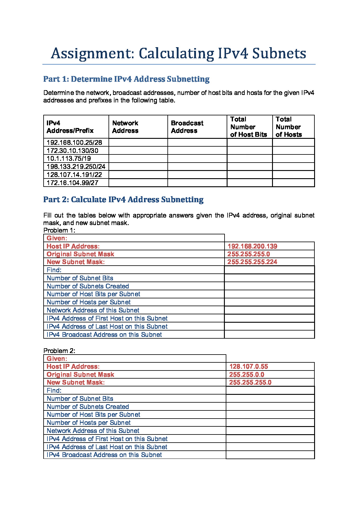 Modified_Assignment_IP addressing and Subnetting