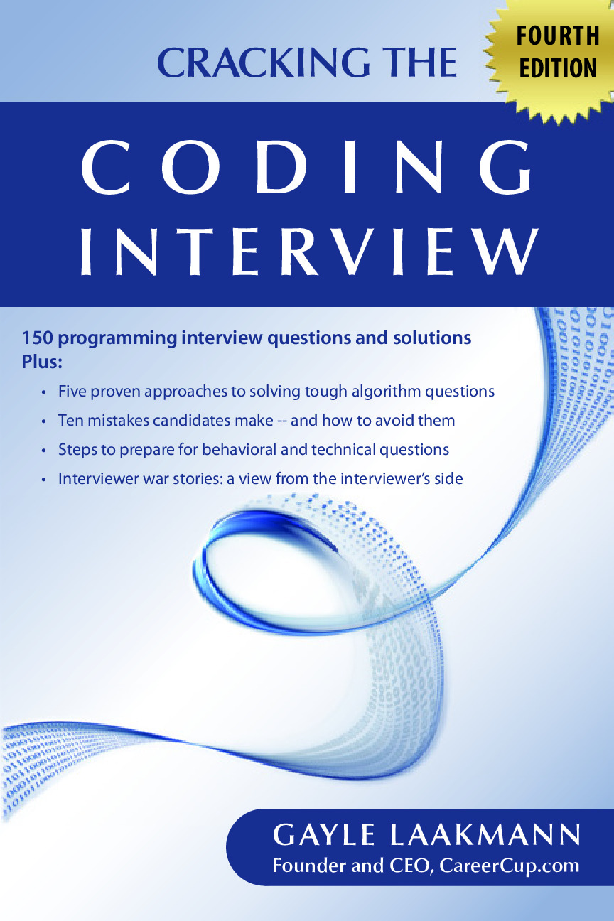 [INTERVIEW][Cracking the Coding Interview, 4 Edition – 150 Programming Interview Questions and Solutions]