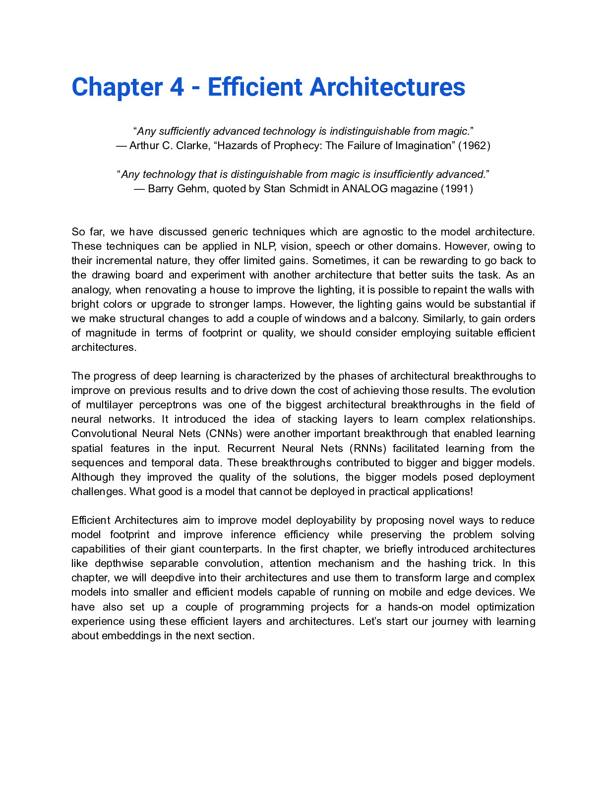 [EDL] Chapter 4 – Efficient Architectures