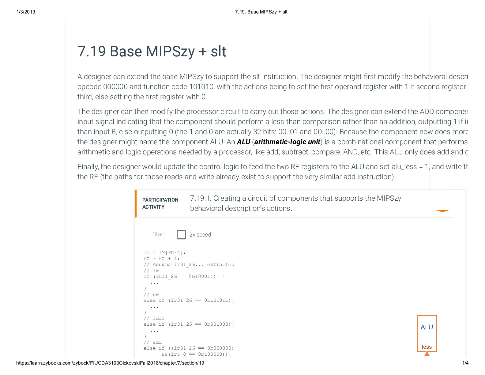 7.19. Base MIPSzy + slt