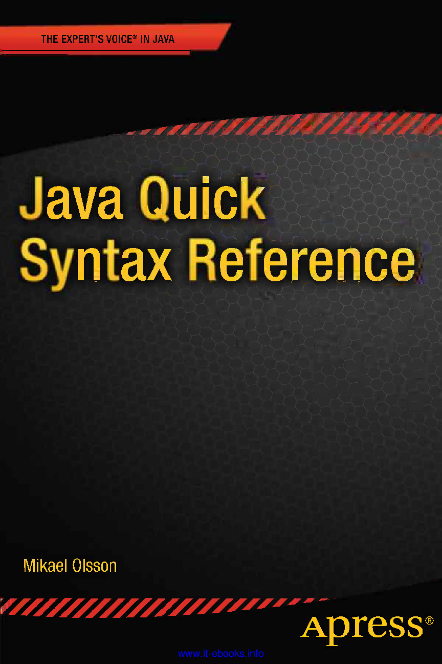 [JAVA][Java Quick Syntax Reference]