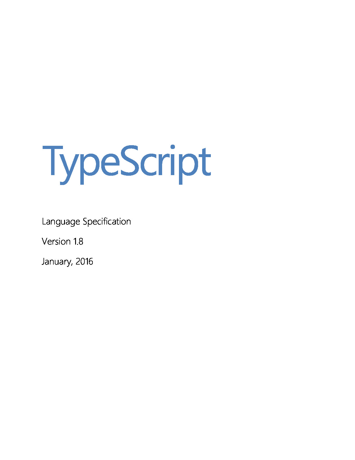 TypeScript Language Specification