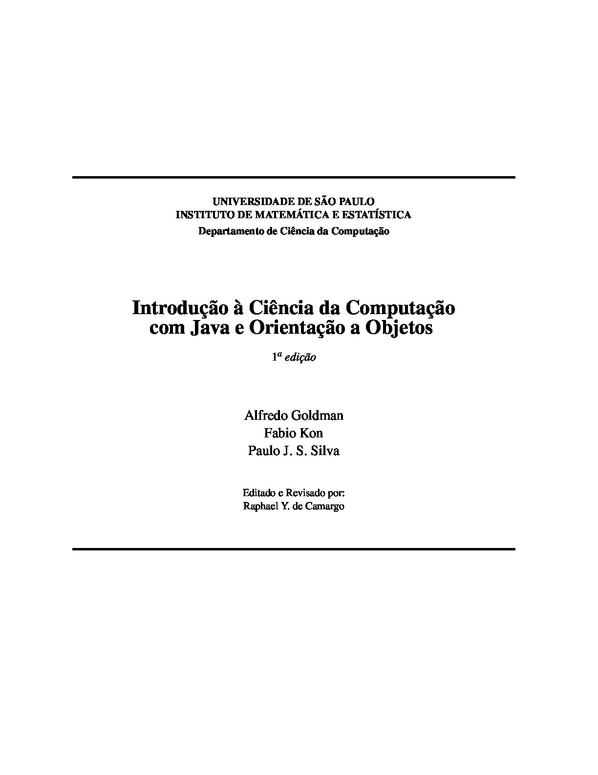 Introdução à Ciência da Computação com Java e Orientação a Objetos