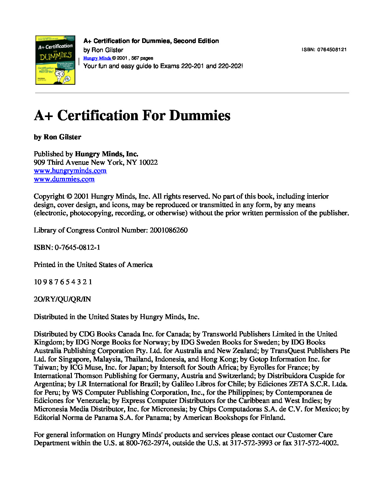 A+ Certification for Dummies 2nd Edition