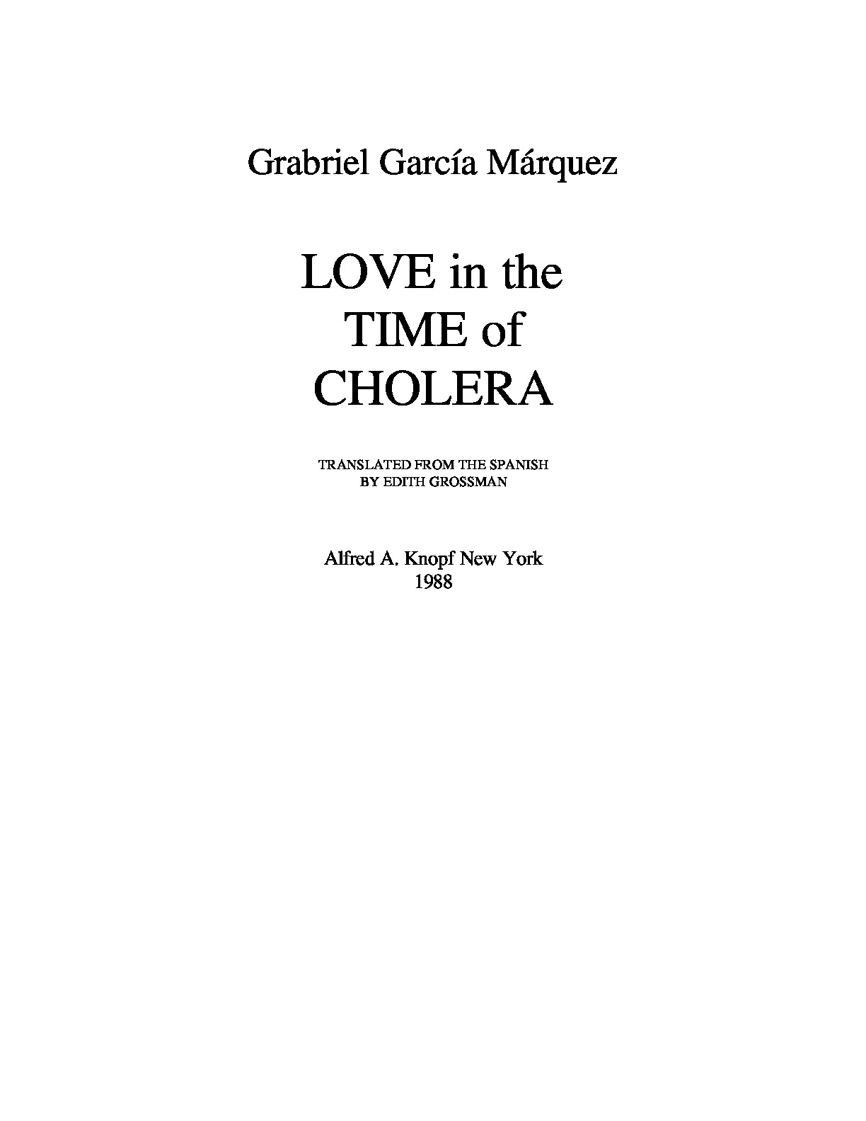 LoveInTheTimeOfCholera