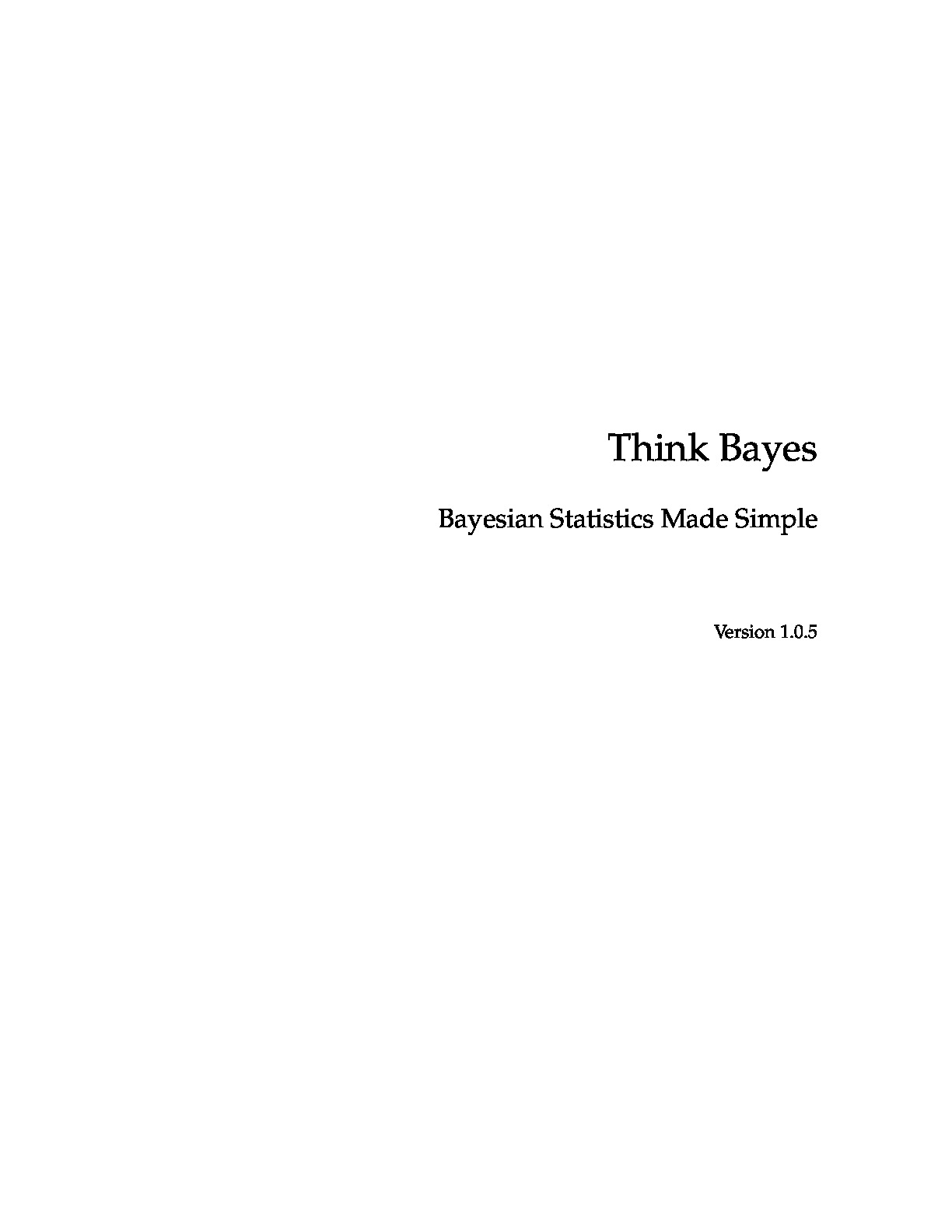 Think Bayes – Bayesian Statistics Made Simple