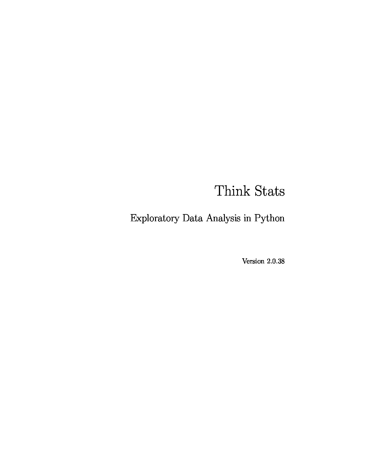 Think Stats Exploratory Data Analysis in Python