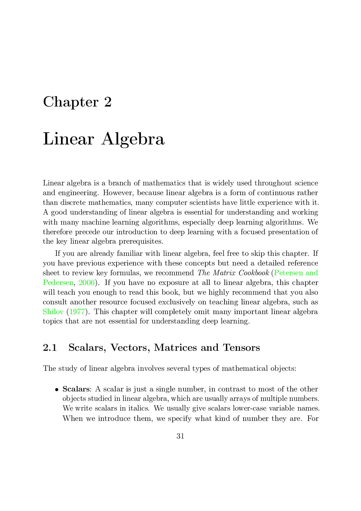 2 Linear Algebra