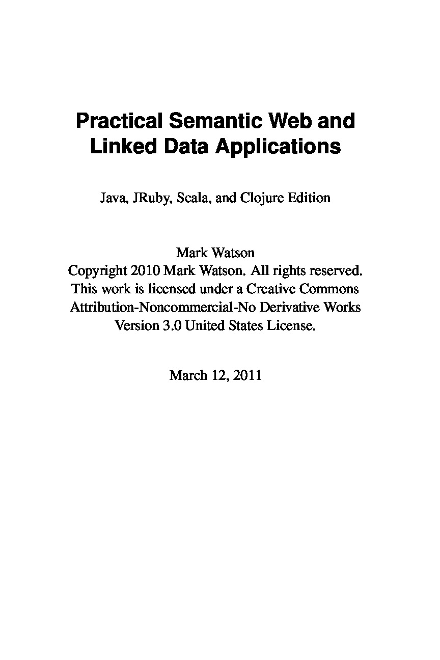 Practical Semantic Web and Linked Data Applications