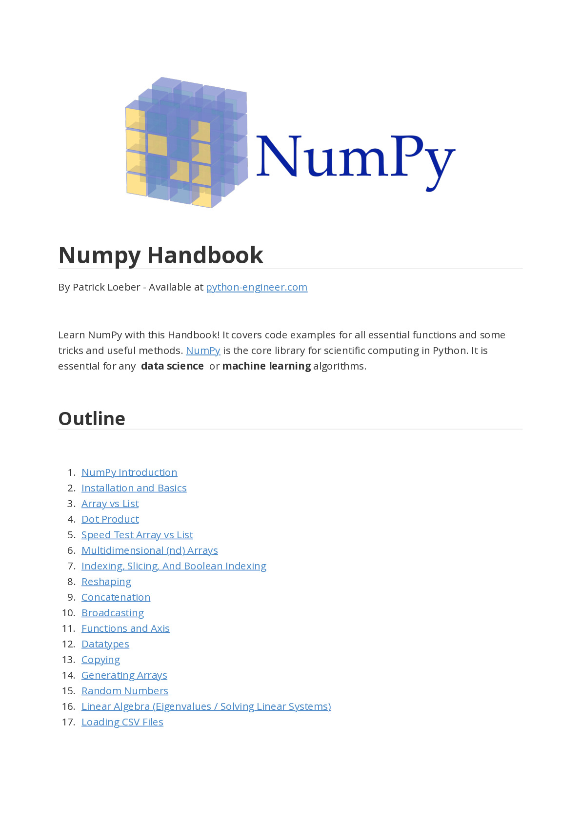 Numpy Handbook