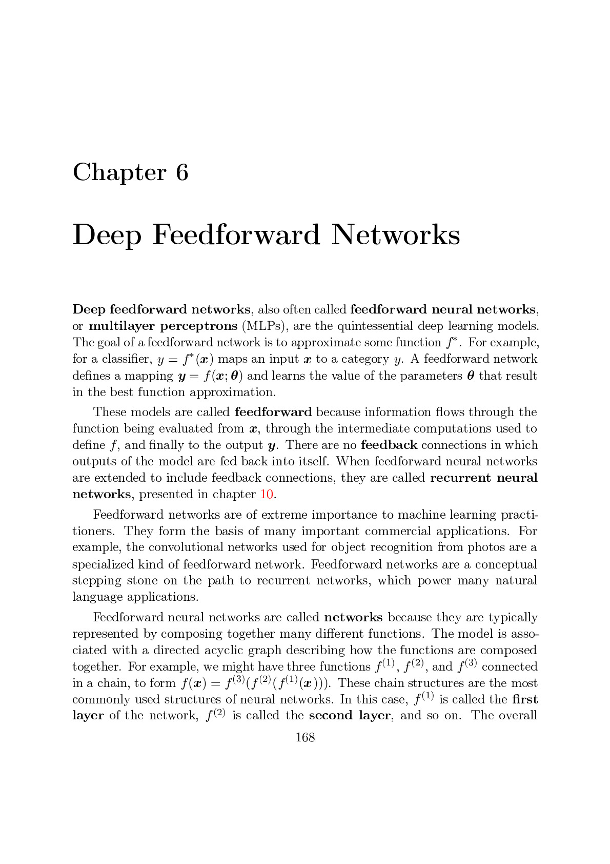 6 Deep Feedforward Networks