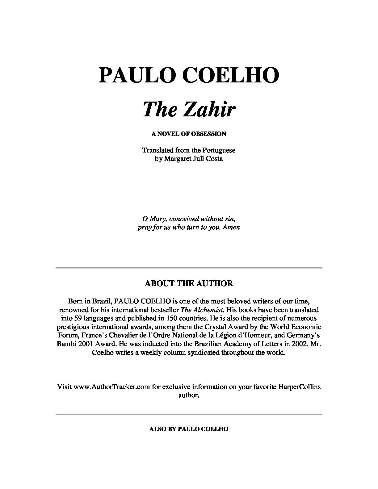 Paulo Coelho – The Zahir