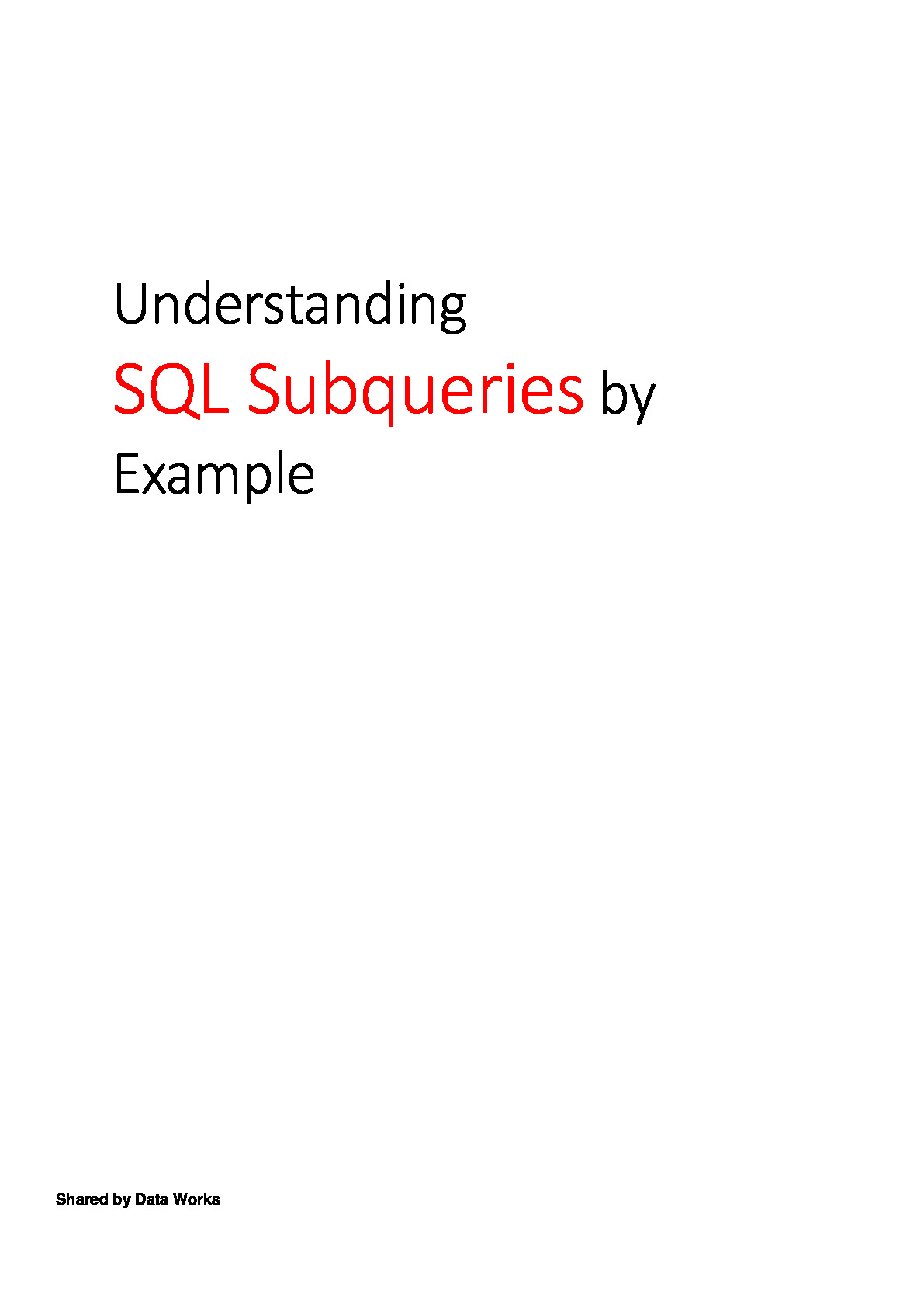 SQL-Subqueries