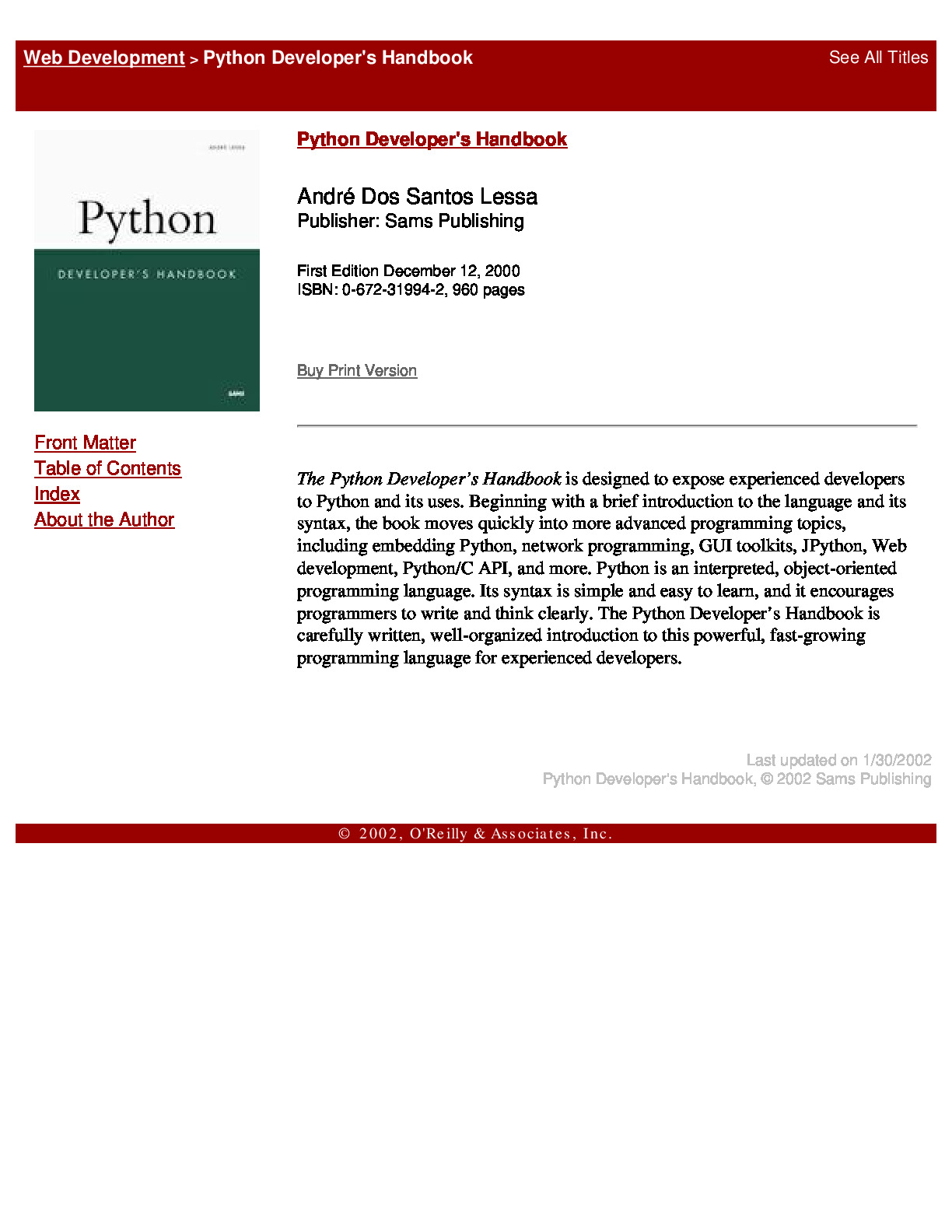 Andre Lessa-Python developer’s handbook-Sams (2001)
