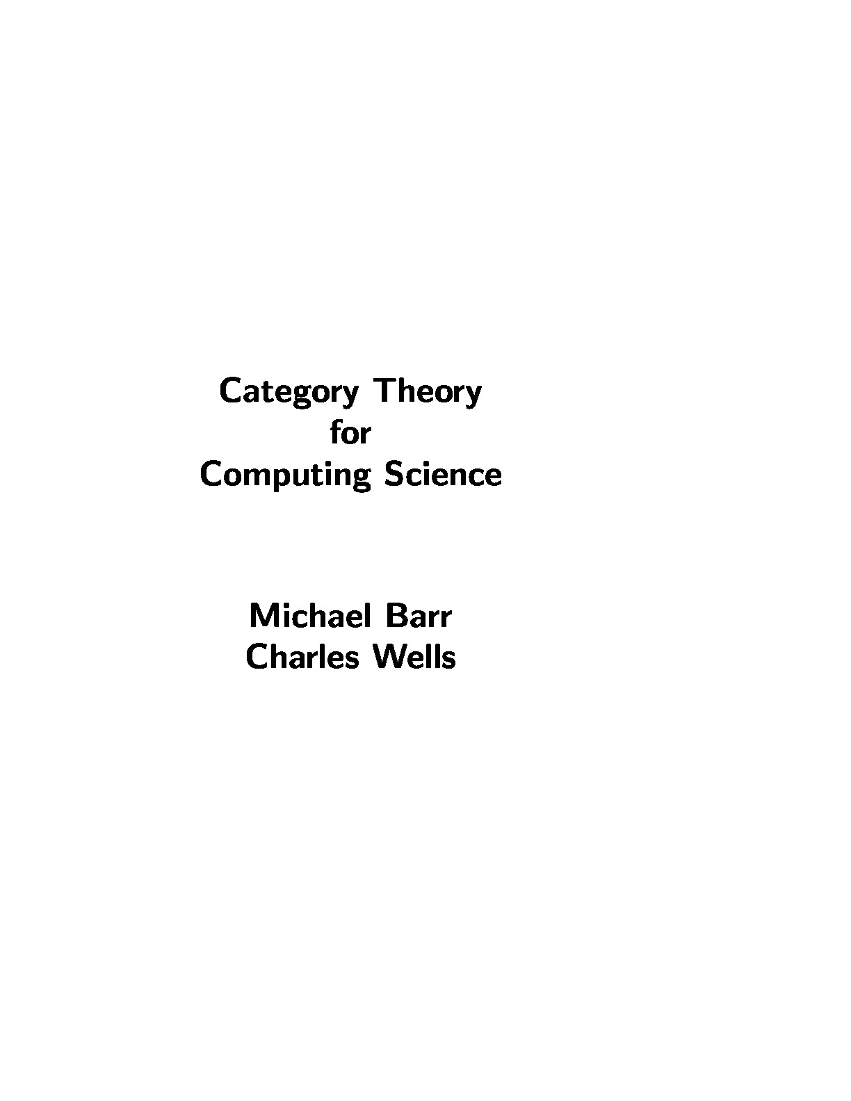 Category Theory for Computer Science