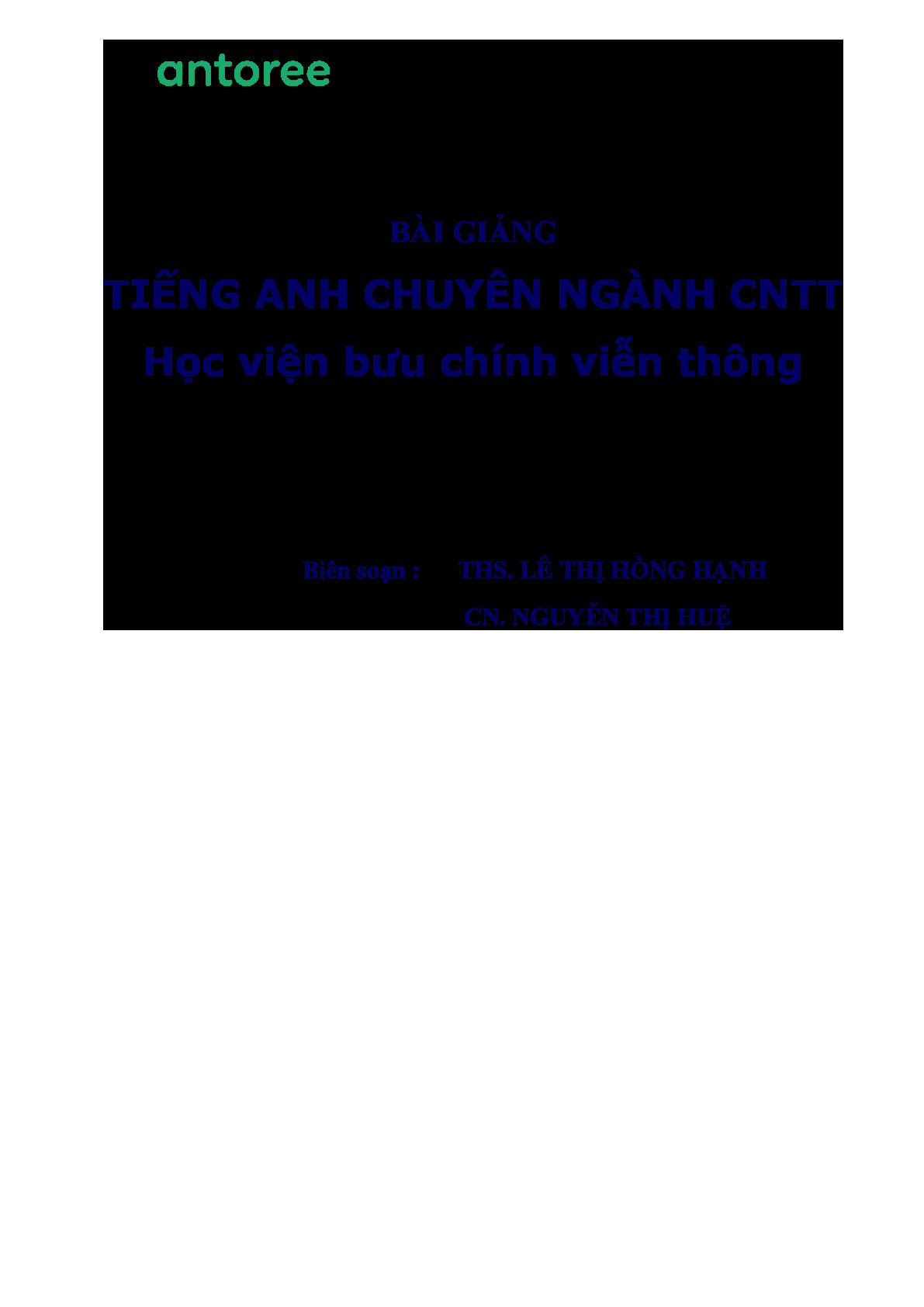 Tài liệu Tiếng Anh Chuyên Ngành CNTT