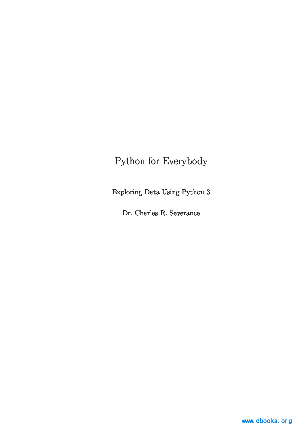 Python for Everybody