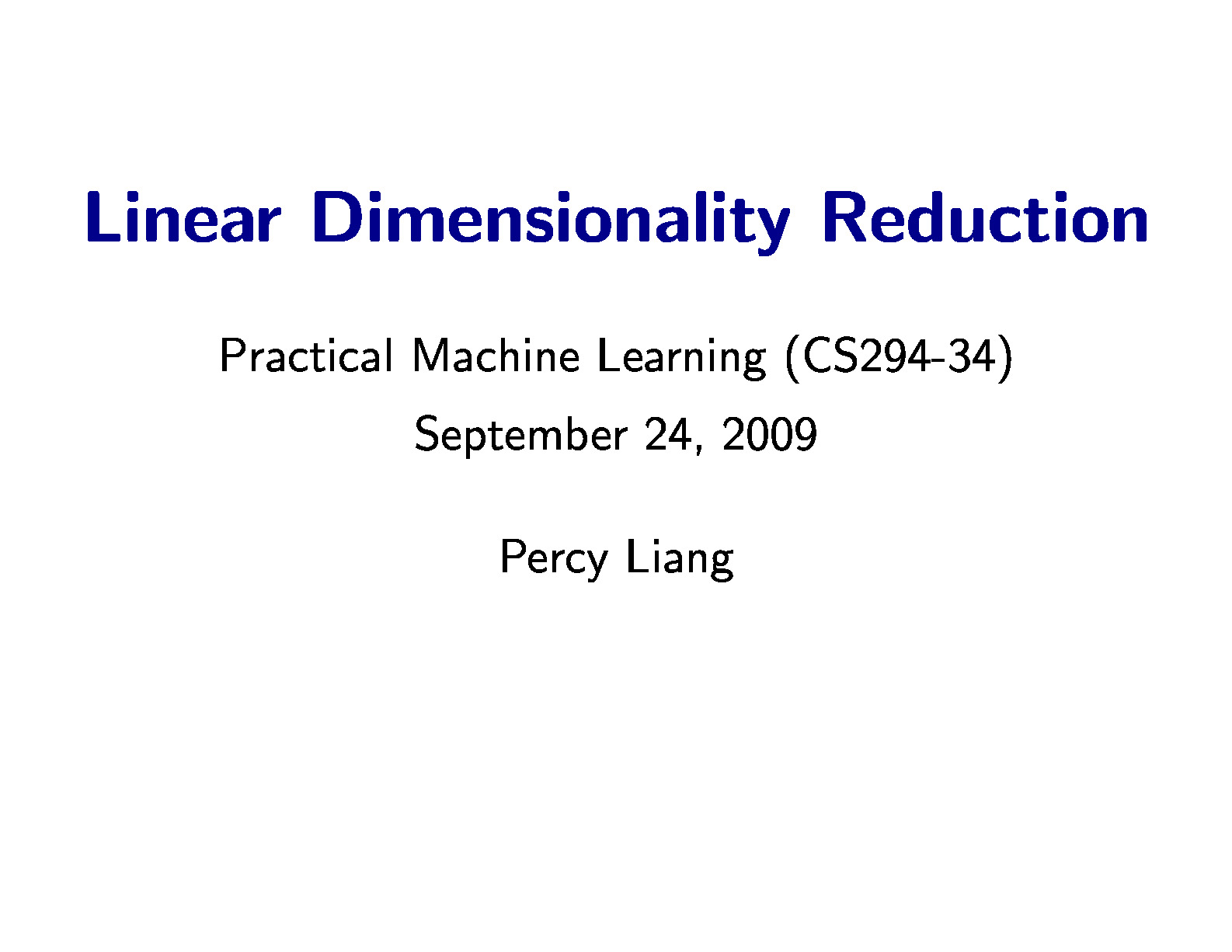 5[Sep 24]Dimensionality reduction [Percy Liang]