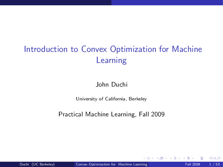 14[Dec 3]Optimization methods for learning [John Duchi]