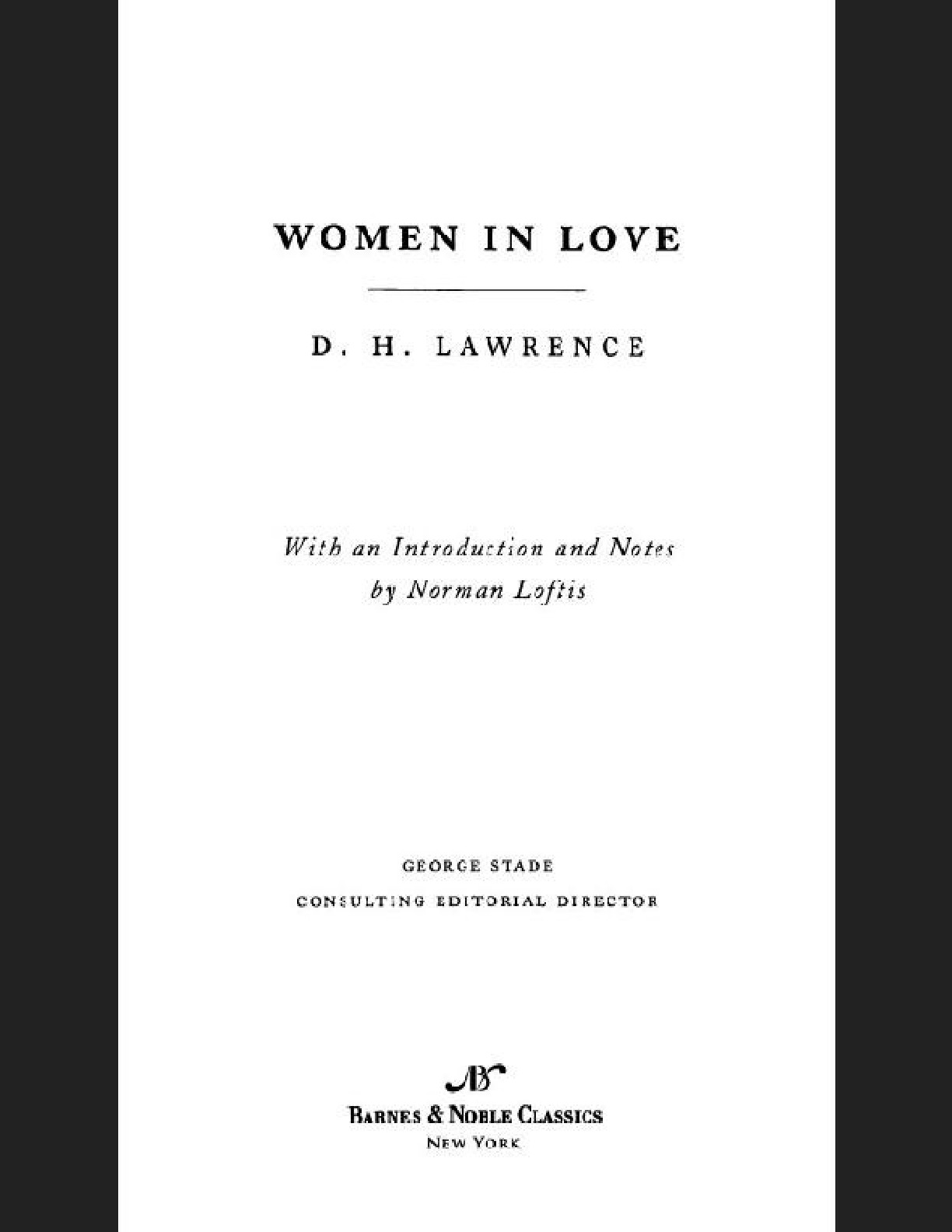 Women in Love (Barnes & Noble Classics Series) – D. H. Lawrence
