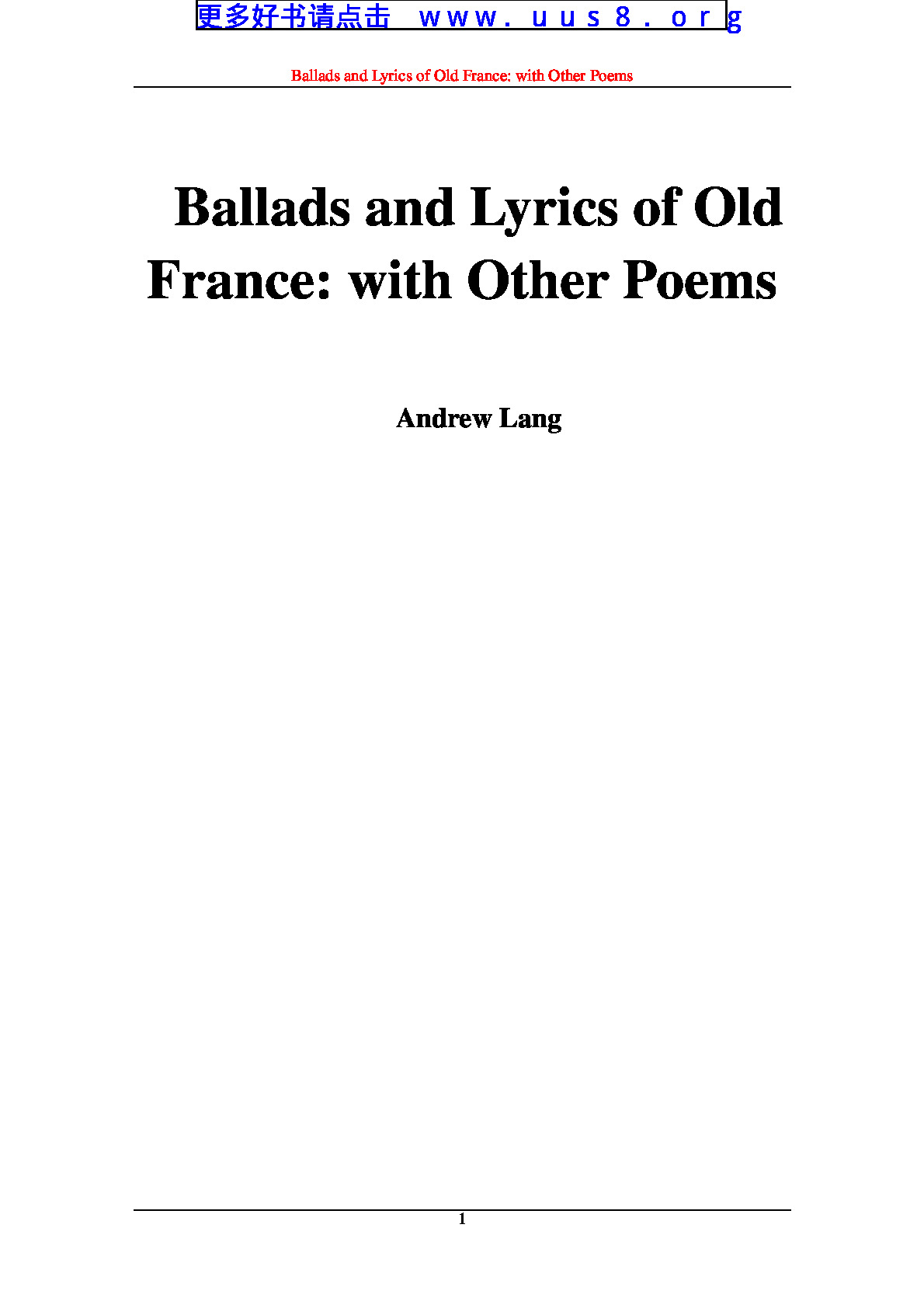 ballads_lyrics_and_poems_of_old_france(古法兰西民抒情歌与诗集)